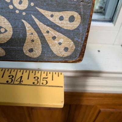 Vintage Painted Flowers Wooden Table Top