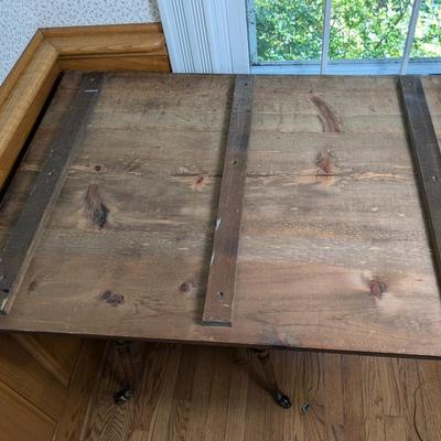 Vintage Painted Flowers Wooden Table Top
