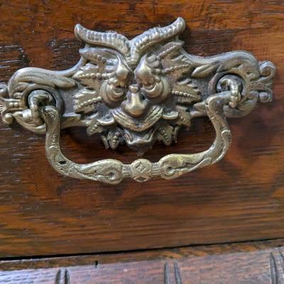 Antique Walnut Buffet with Mirror