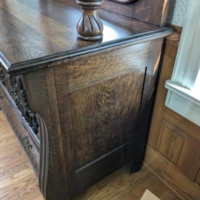 Antique Walnut Buffet with Mirror