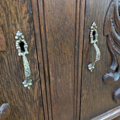 Antique Walnut Buffet with Mirror