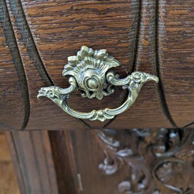 Antique Walnut Buffet with Mirror