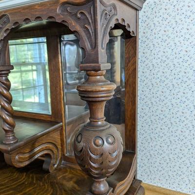 Stunning Antique Tiger Wood Sideboard