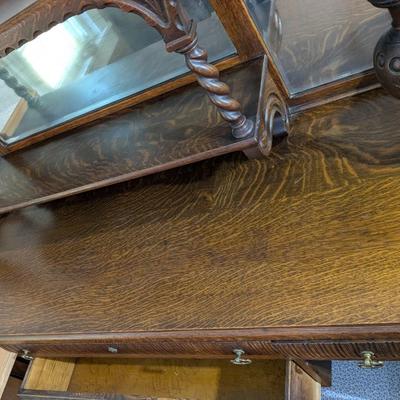 Stunning Antique Tiger Wood Sideboard