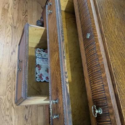 Stunning Antique Tiger Wood Sideboard