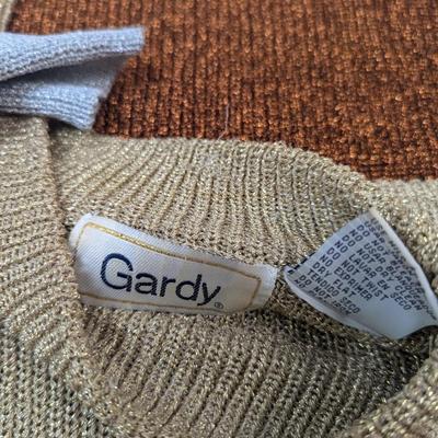Vintage Gardy Metallic Ribbed Blouses Size Large