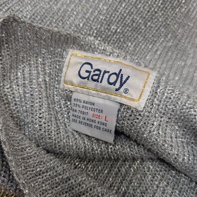 Vintage Gardy Metallic Ribbed Blouses Size Large