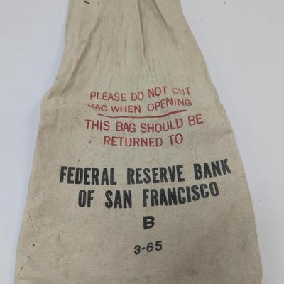 Sale Photo Thumbnail #2633: Federal Reserve Bank Of San Francisco Bank Bag