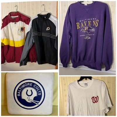Redskins, Ravens, Colts, Nationals Fan Sports Gear Lot - DC, Baltimore