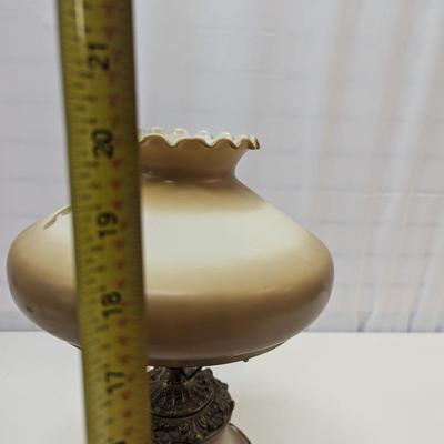Vintage Electric Hurricane Lamp Floral 3 Way Table Lamp