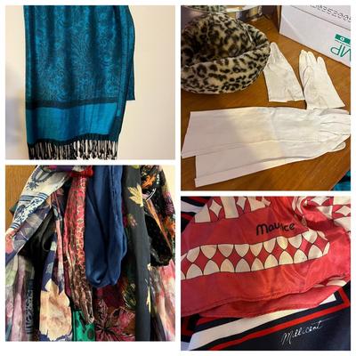 2 Boxes Full Women’s Accessories - Gloves, Scarves, Silk, Knit, Vntg., Contemp.
