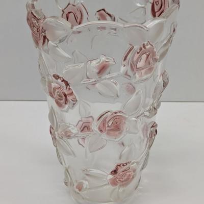 Mikasa Rose Crystal Vase 9.5"