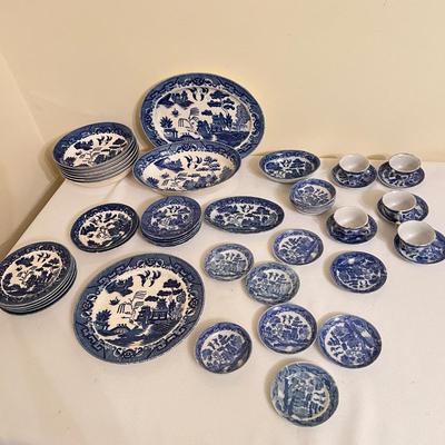Antique Vintage Blue Willow Japanese Porcelain Lot