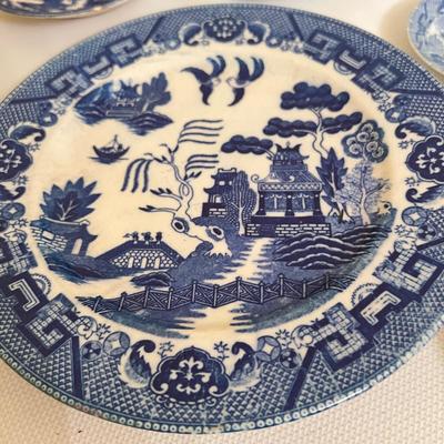 Antique Vintage Blue Willow Japanese Porcelain Lot