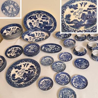 Antique Vintage Blue Willow Japanese Porcelain Lot