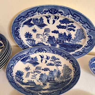 Antique Vintage Blue Willow Japanese Porcelain Lot