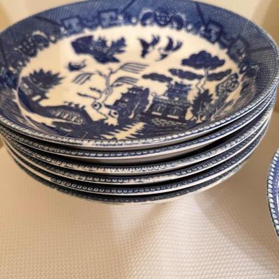 Antique Vintage Blue Willow Japanese Porcelain Lot