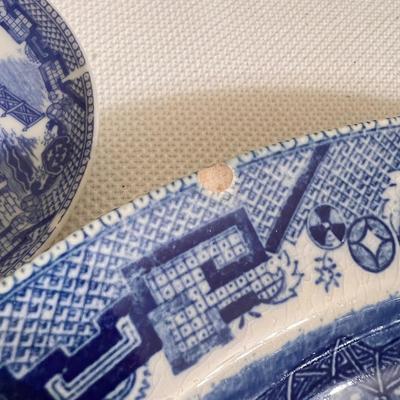 Antique Vintage Blue Willow Japanese Porcelain Lot