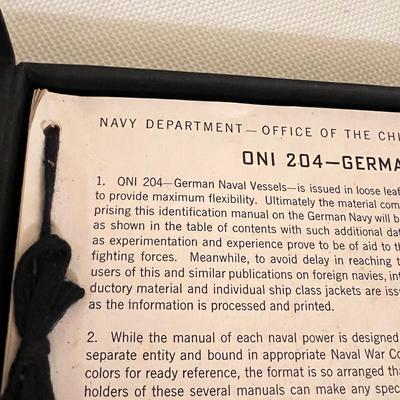 1942 WW2 US Naval ONI 204 Restricted German Vessel Identification Guide WWII