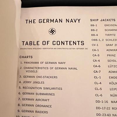 1942 WW2 US Naval ONI 204 Restricted German Vessel Identification Guide WWII