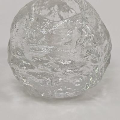 Kosta Boda Crystal Snowball Candle Holder