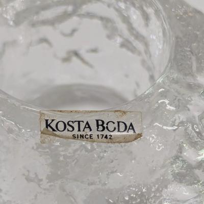 Kosta Boda Crystal Snowball Candle Holder