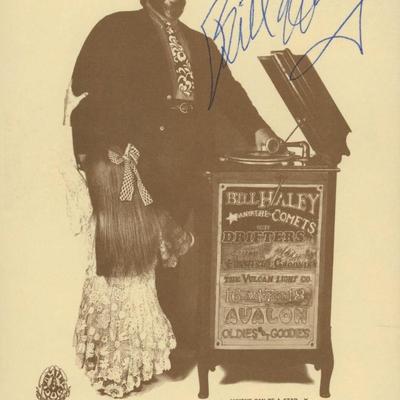 Bill Haley signed Fillmore West postcard. GFA Authenticated
