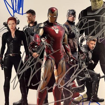 Avengers cast signed movie photo