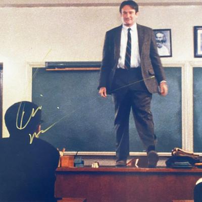 Dead Poets Society Robin Williams signed movie photo