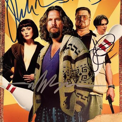 Big Lebowski cast signed movie photo