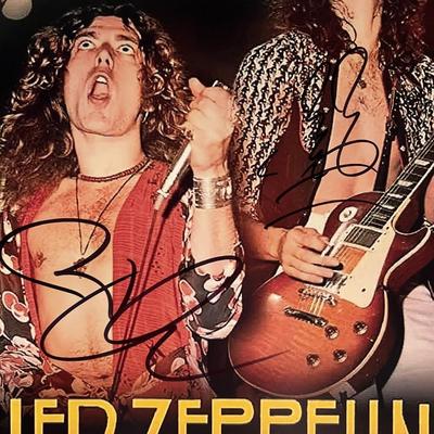 Led Zeppelin band signed photo