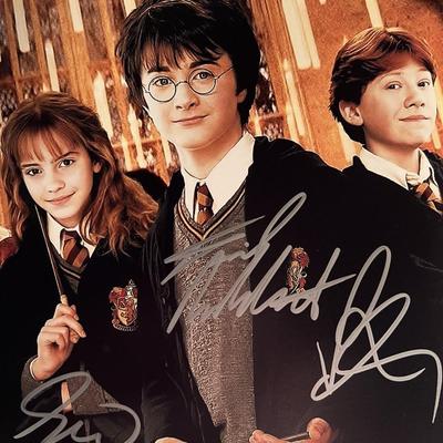 Harry Potter cast signed movie photo 