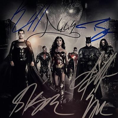 Justice League cast signed movie photo