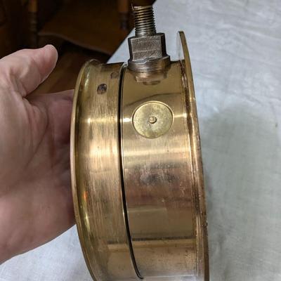 Antique The Ashton Valve Company Solid Brass Steam Gauge