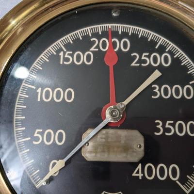 Antique The Ashton Valve Company Solid Brass Steam Gauge
