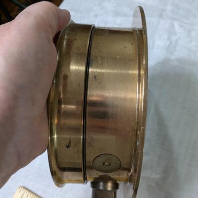 Antique The Ashton Valve Company Solid Brass Steam Gauge