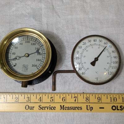 The Ashton Valve Company Steam Gauge, Conant Thermometer