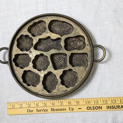 Antique Brass Copper kueh Boluh Mould