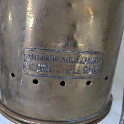 Antique Original French Brass and Glass Ship Lantern