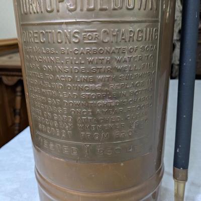 Antique Geo. W. Deiner Copper Foam Fire Extinguisher