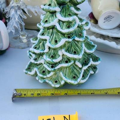 Christmas Lot, including Ceramic Lighted Christmas Tree Painted & Flock