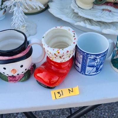 Christmas Lot, including Ceramic Lighted Christmas Tree Painted & Flock