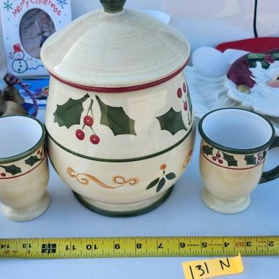 Christmas Lot, including Ceramic Lighted Christmas Tree Painted & Flock
