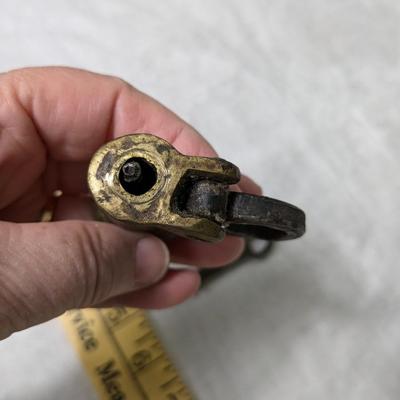 Antique Forged Brass Lock "Screw Key" Padlock