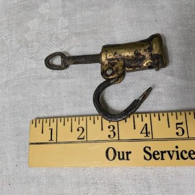 Antique Forged Brass Lock "Screw Key" Padlock