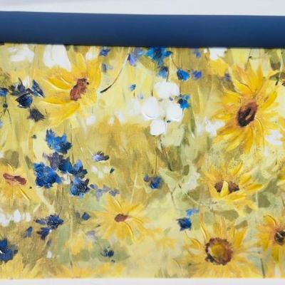Watercolor Floral Vase Canvas Art Print 40 by and 24 by 12 floral printing