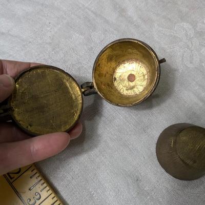ANTIQUE BRASS APOTHECARY NESTING CUP WEIGHTS