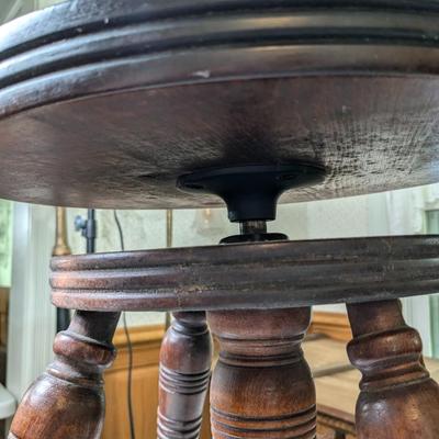Antique Mahogany Eagle Claw Glass Ball Feet Piano Stool
