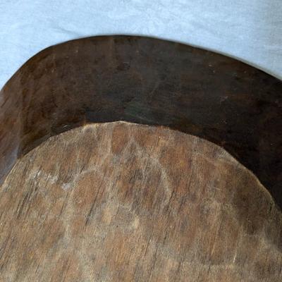 Antique Hand Carved Wooden Dough Bowl