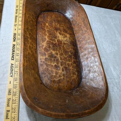 Antique Hand Carved Wooden Dough Bowl